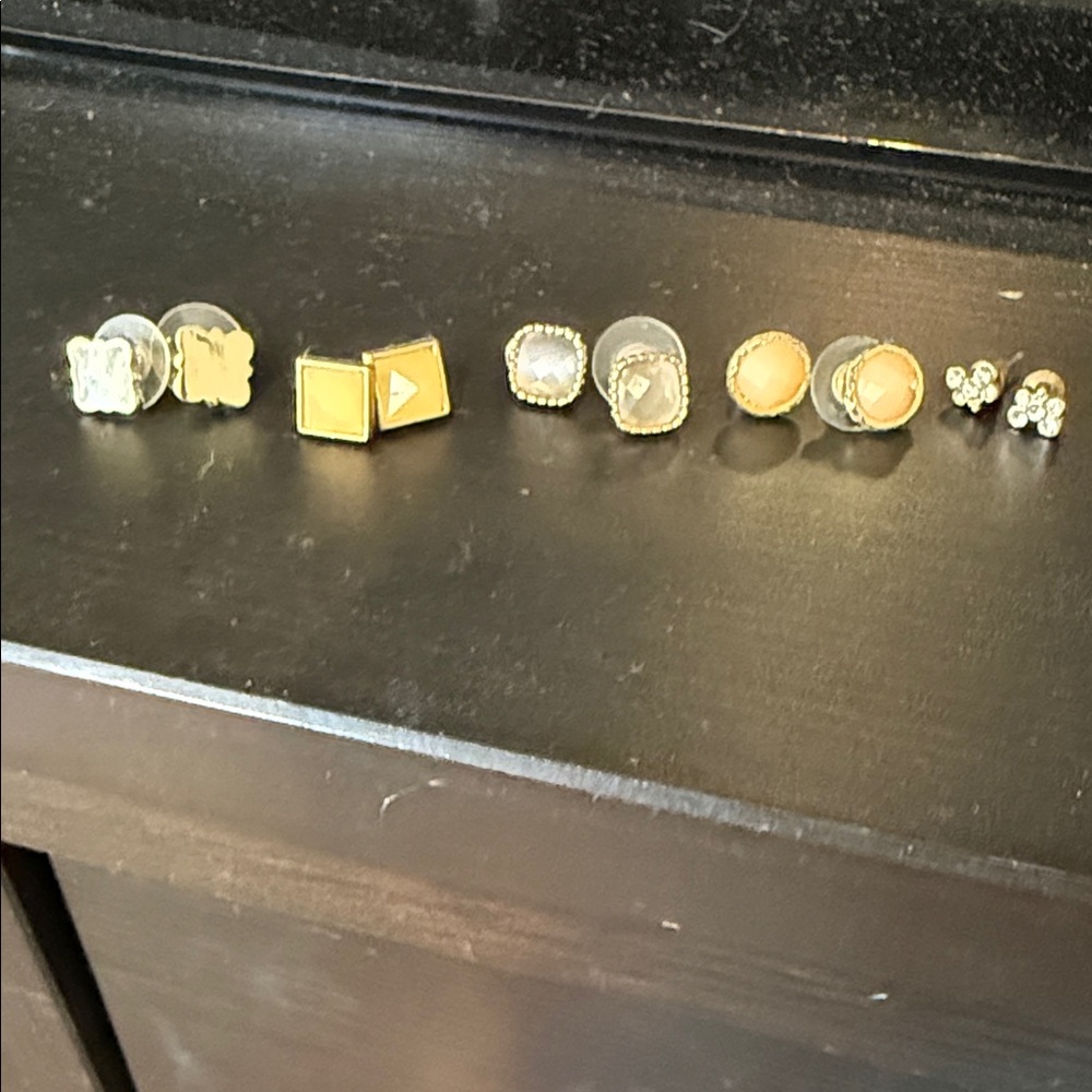 Gold Tone Stud Earring Set - Versatile Womens Jewelry